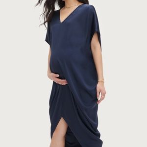 Hatch Riviera Dress in Navy Maternity OS